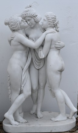 Lifesize Marble Three Graces Staue After Canova Carved Garden Art