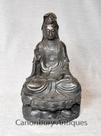 Bronze Tibetan Buddha Statue Meditation Pose Abhaya Mudra Buddhist Art