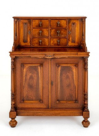 Antique Dressing Table French Walnut 1880