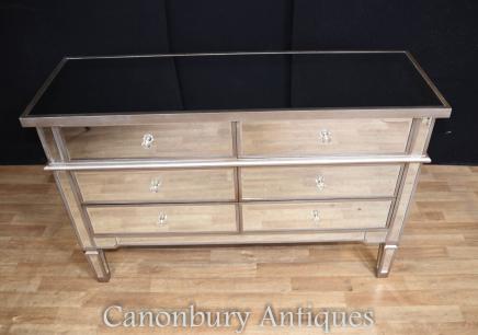 Mirrored Chest of Drawers - Art Deco Commode Mirror