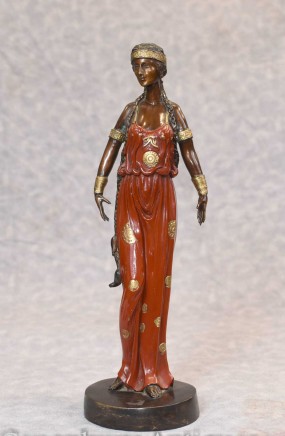 Art Nouveau Bronze Female Figurine Statue