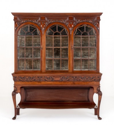 Arts and Crafts Cabinet Mahogany Bookcase 1890