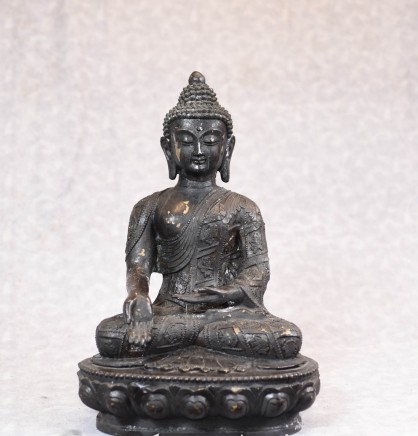 Bronze Nepalese Buddha Statue - Buddhist Art Casting Meditation Pose