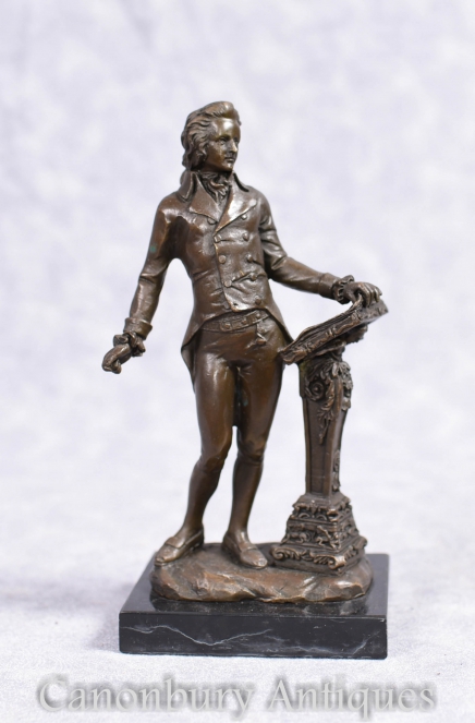 Bronze Statue Beethoven Classical German Music Composer Figurine