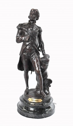 Bronze Statue Lord Admiral Nelson Military War Hero Royal Navy