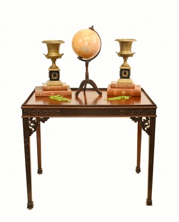 Chippendale Silver Table Mahogany Side Tables 1880