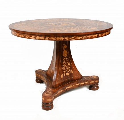 Dutch Marquetry Centre Table Floral Inlay