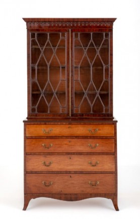 Georgian Bookcase Mahogany Library Cabinet Period