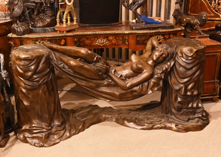 Italian Bronze Sleeping Beauty Statue After Canova Nude Female