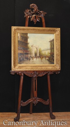 Italian Oil Painting Triumphal Arch Cityscape Signed Rome