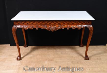 Mahogany Chippendale Console Table Ball and Claw Feet