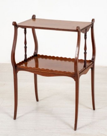 Mahogany Occasional Table Tiered Side Table Inlay 1900