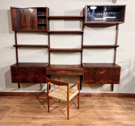 Mid Century Wall Unit by Poul Cadovius Bookcase Ps System Danish Teak 1960s