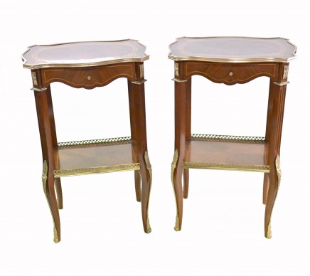 Pair French Cocktail Tables Louis XVI Sides