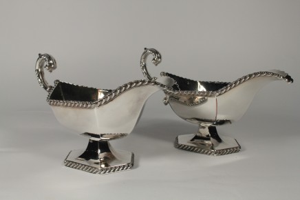 Pair Silver Plate Sauce Boats 1900