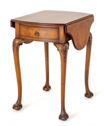 Queen Anne Revival Side Table Occasional Walnut