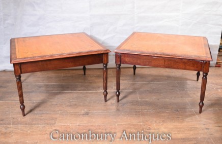 Sheraton Side Tables - Regency Satinwood Painted Tops