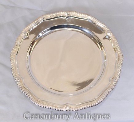 Silver Plate Dining Plates - Set 12 Silverplated Silverware