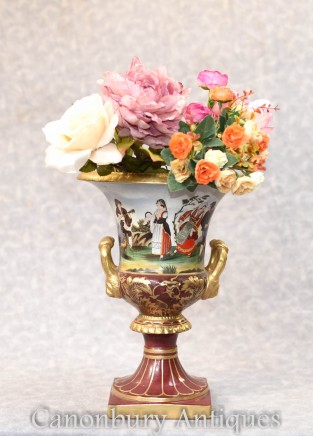Single Dresden Porcelain Planter - Campana Urn Pot