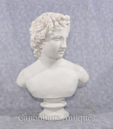 Stone Bust Young David Classical Sculpture Statue