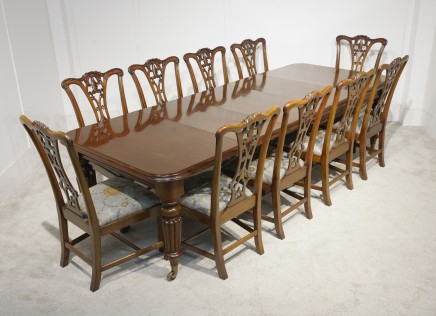 Victorian Dining Table 3 Extending Leaves and 10 chairs