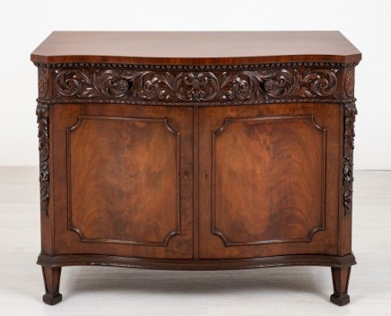 Victorian Mahogany Cabinet Carved Freize Chest