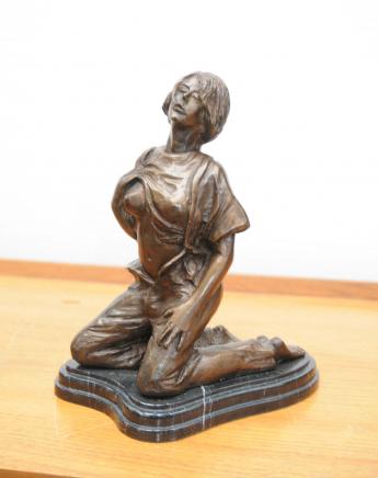 Bronze Erotic Female Figurine Statue Sexy Lady