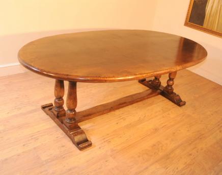 Oval Oak Refectory Table Farmhouse Kitchen Diner Tables