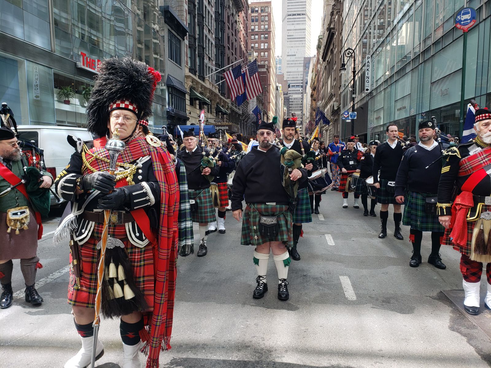 Tartan Week: Highland marching bands get ready for the parade down 5th Avenue