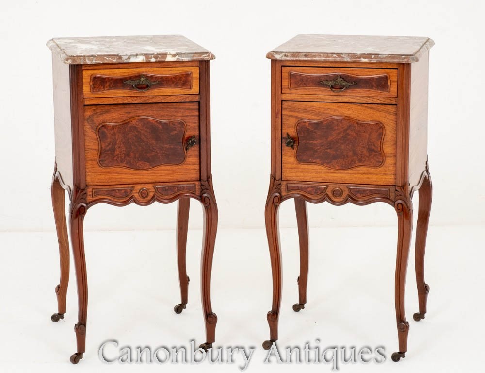 Antique Bedside Cabinets - French Nightstands Circa 1870