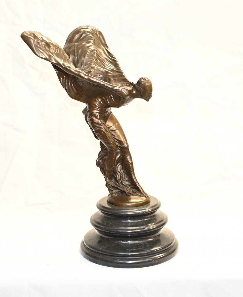 Statuette de Dame Volante en Bronze Figurine Rolls Royce