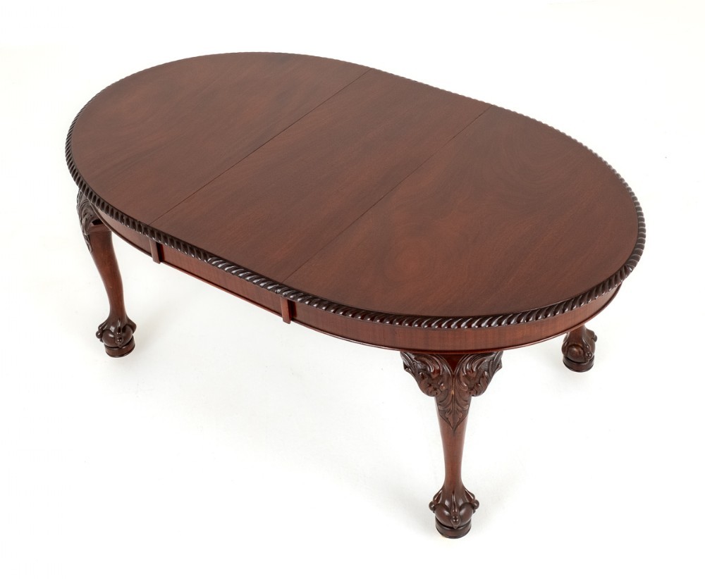 Chippendale Dining Table Mahogany Extending Oval 1890