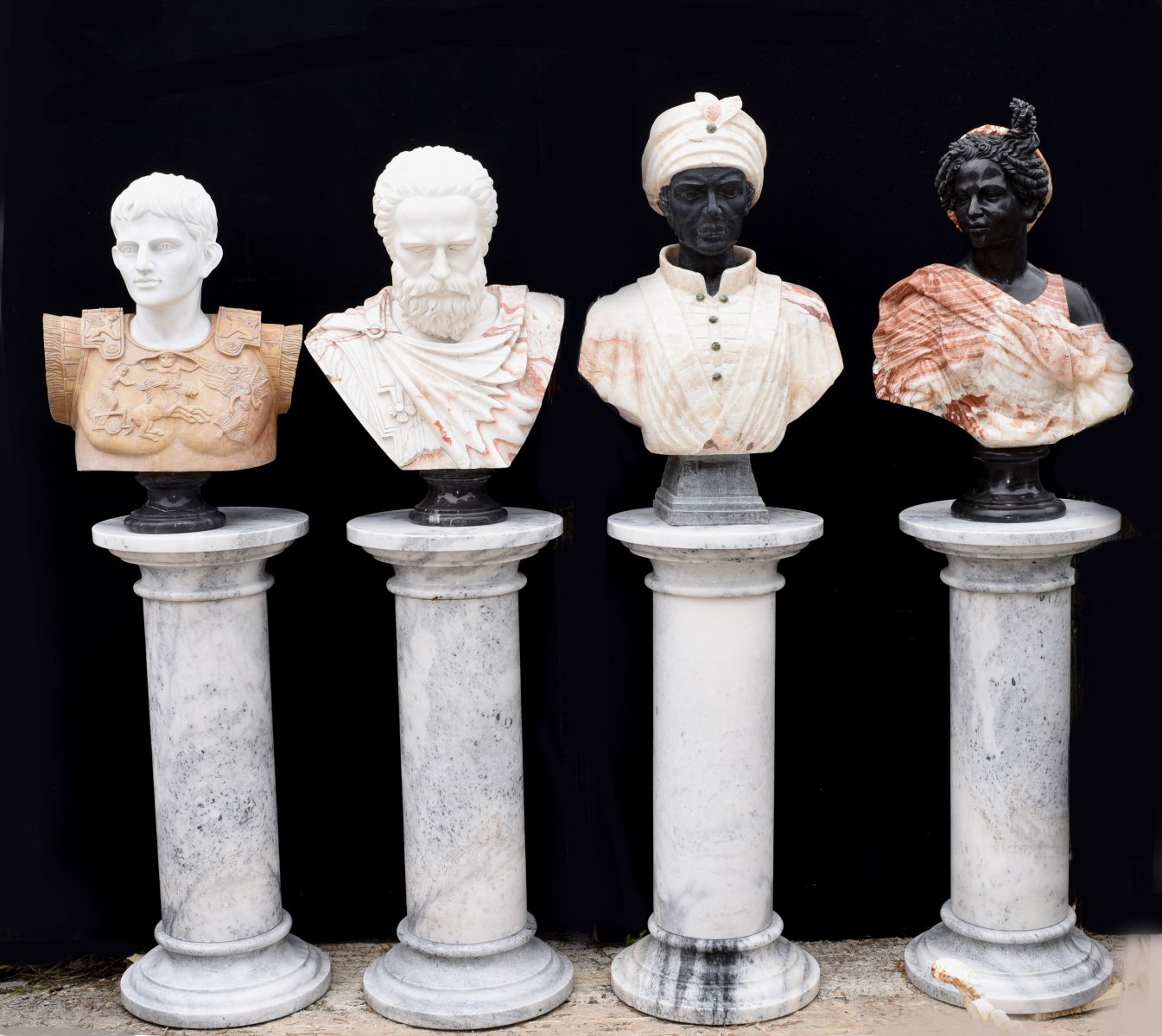 Marble busts for a classically inspired set