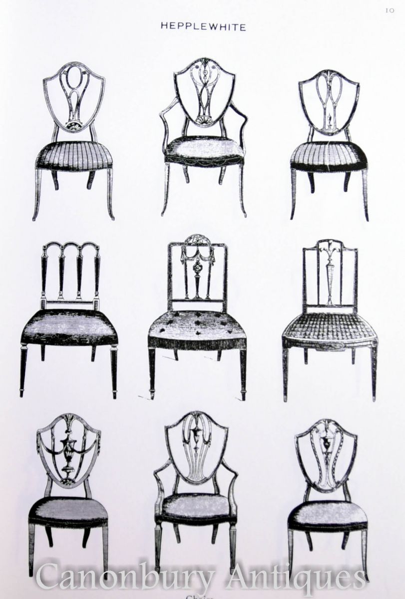 Various Hepplewhite chair designs