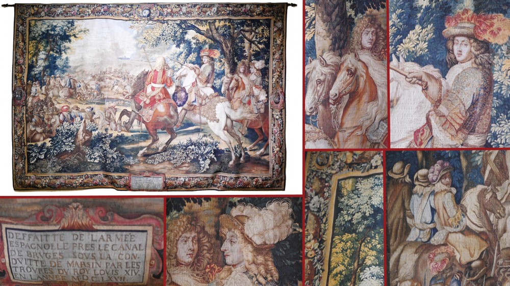 Flemish Tapestry Defeat of Spanish Near Bruges Antique 10Ft Needlepoint