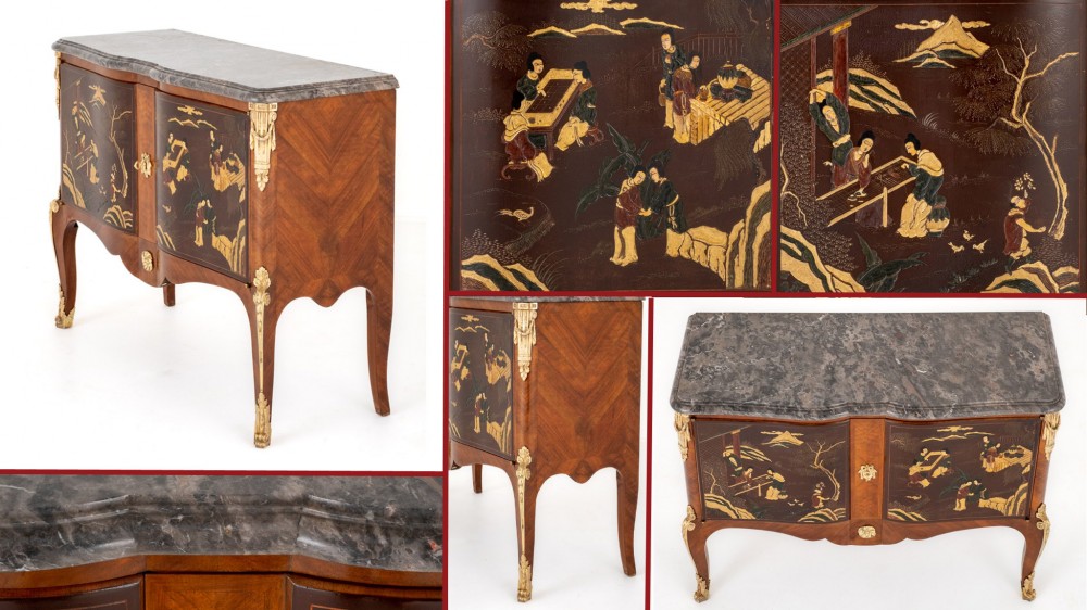 French Chinoiserie Commode Chest Drawers 1880