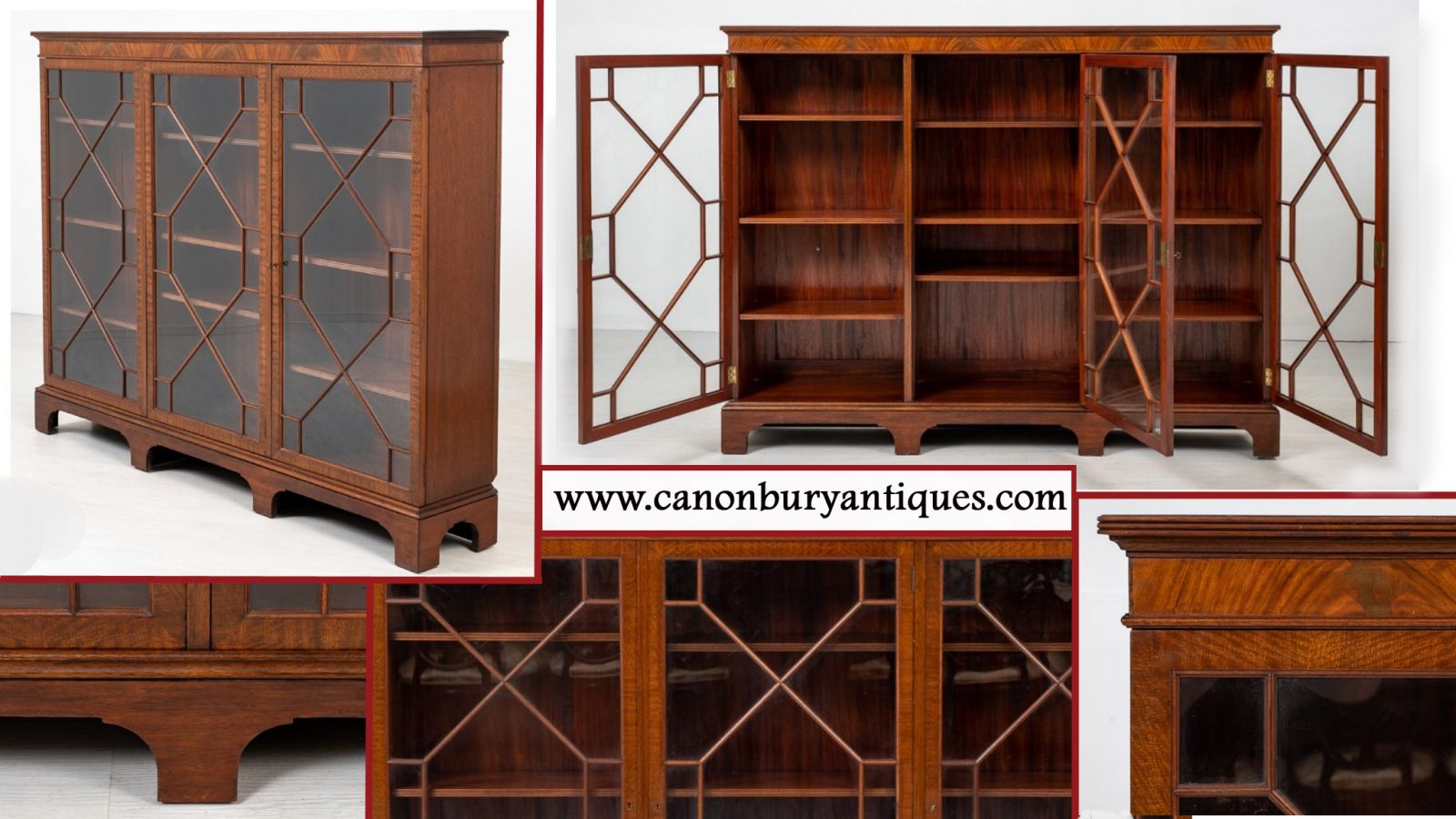 Georgian Mahogany Bookcase Side Cabinet Mahogany