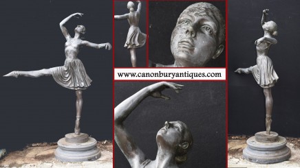 Large Bronze Ballet Dancer Statue - Ballerina Casting Sculpture Milo