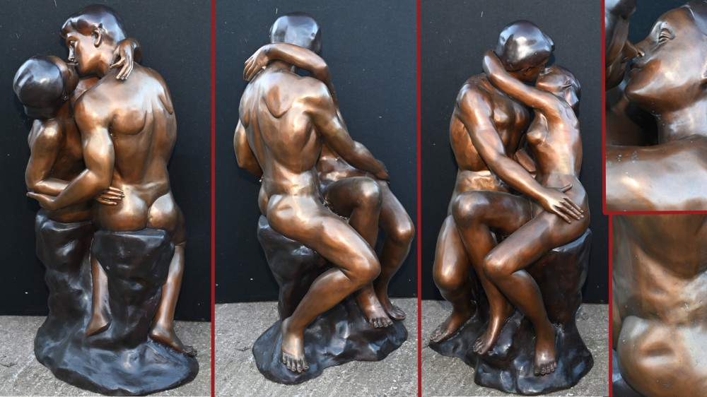 Lifesize Bronze The Kiss Statue After Rodin Garden Casting