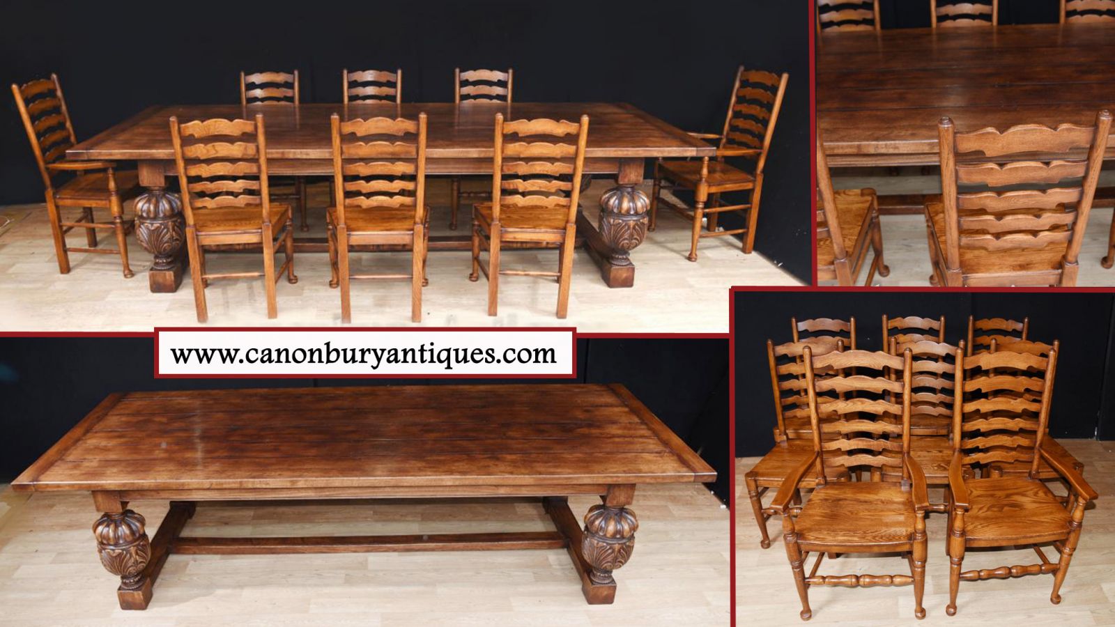 Refectory table with ladderback chairs