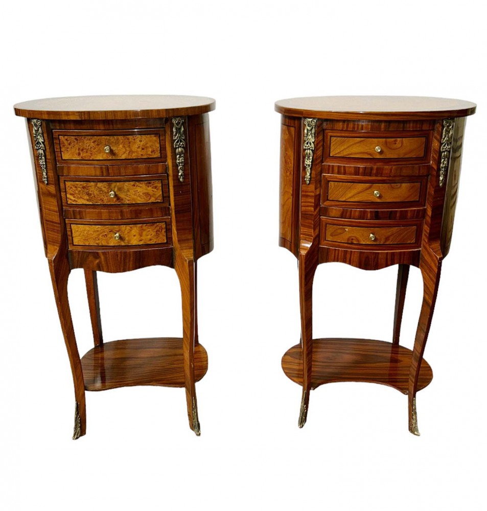 Pair French Bedside Cabinets Empire Chests