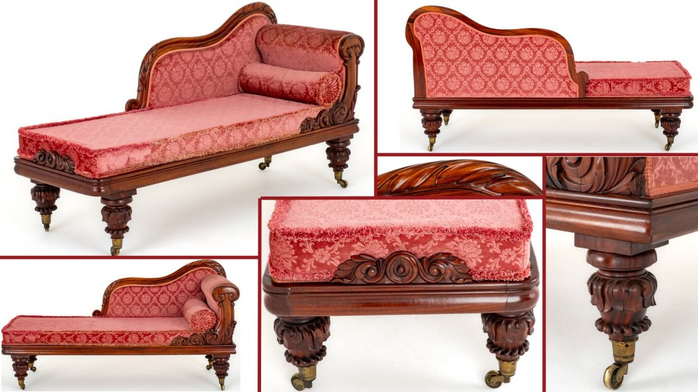 Period William IV Chaise Longue Chair Day Bed