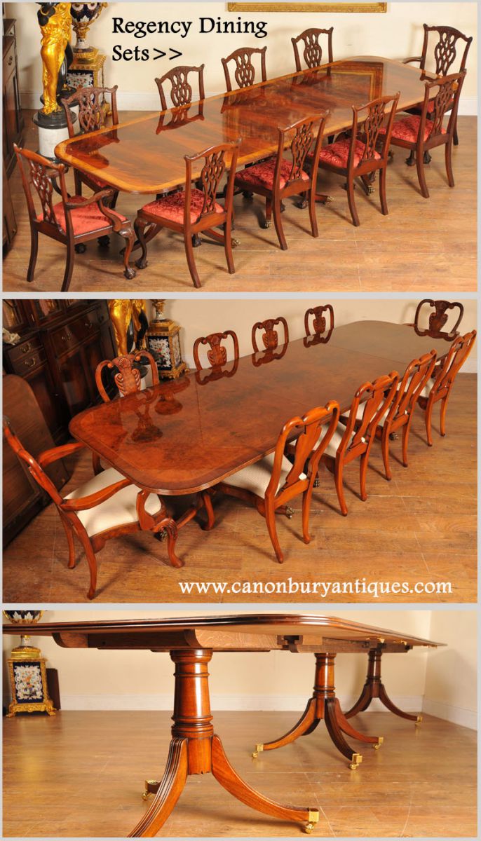 Regency Dining Sets - plenty of chairs to complement the pedestal table