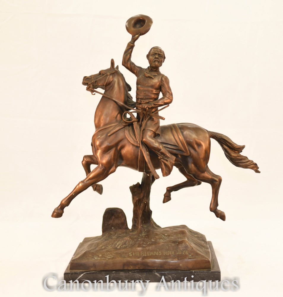 Sheridans Ride Bronze - Cowboy Horse and Jockey after James Kelly