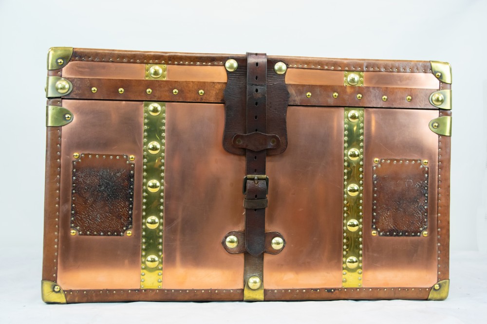 Copper finished luggage case