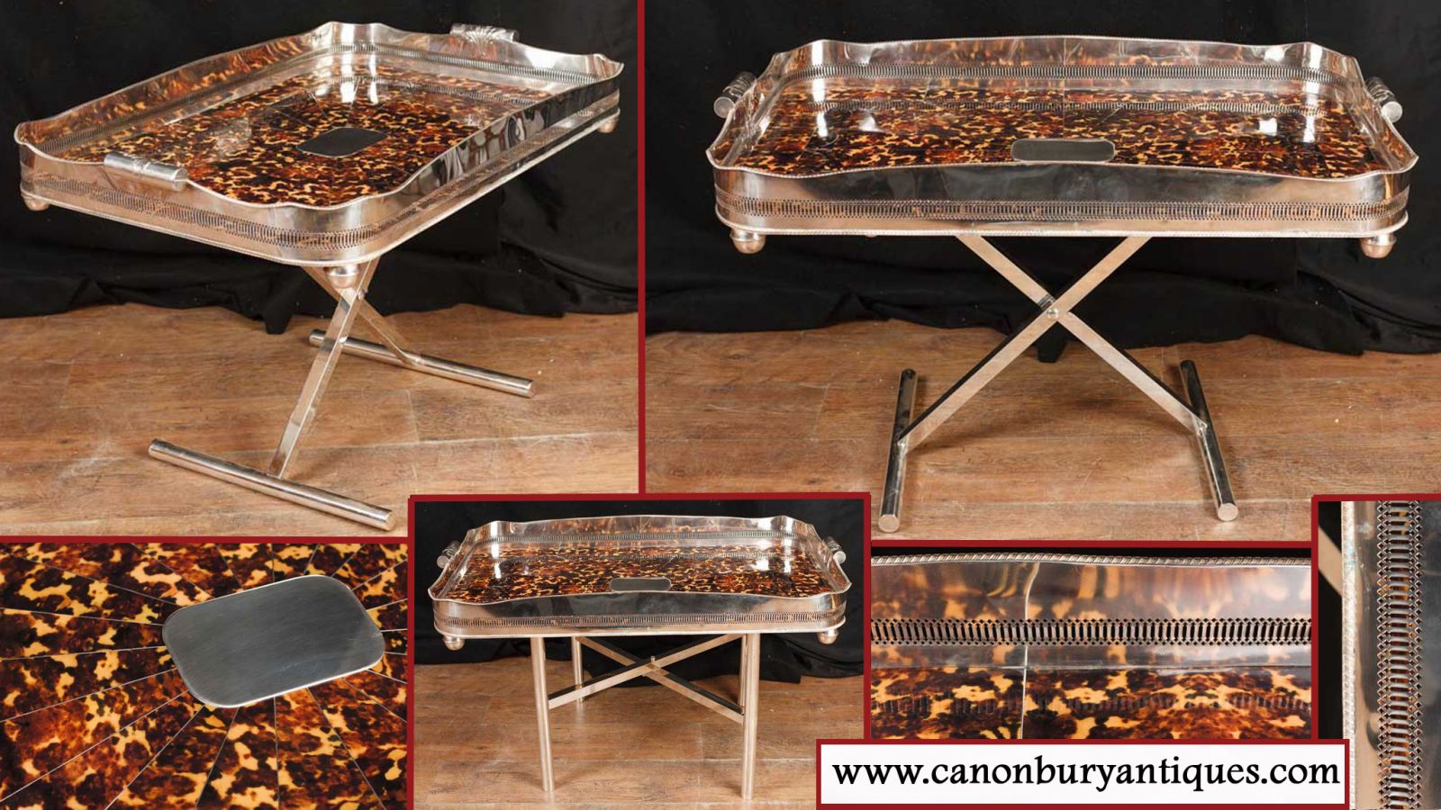 Silver plate tray on stand