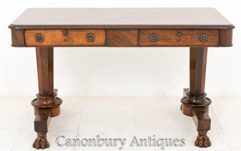 William IV Library Table Desk in Rosewood