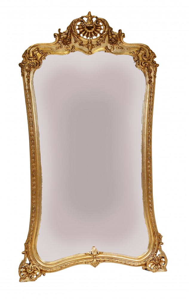 XL French Giltwood Mirror Standing Rococo Pier Mirrors 7 Feet