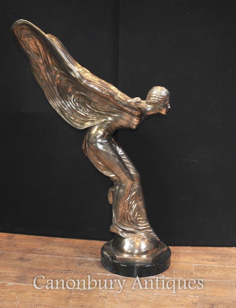 XL Silver Bronze Flying Lady Art Nouveau Statue Charles Sykes