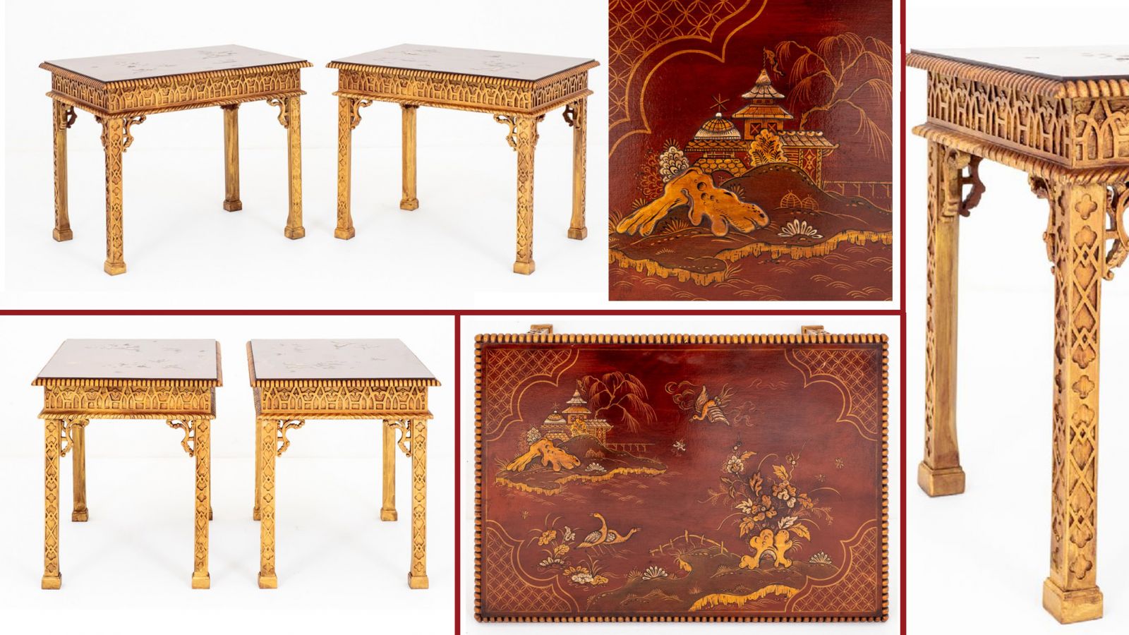 Chinese Chippendale Console Tables